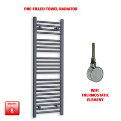 ER-Wifi Thermostatic 400x1200 Flat Anthracite Pre-Filled Electric Towel Radiator