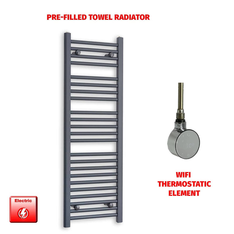 ER-Wifi Thermostatic 400x1200 Flat Anthracite Pre-Filled Electric Towel Radiator
