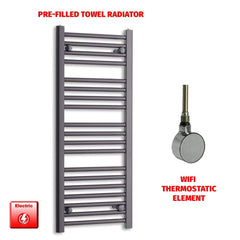 ER-Wifi Thermostatic 450 x 1000 Flat Black Pre-Filled Electric Towel Radiator