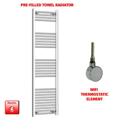 ER-Wifi Thermostatic 450 x 1600 Flat Chrome Pre-Filled Electric Towel Radiator