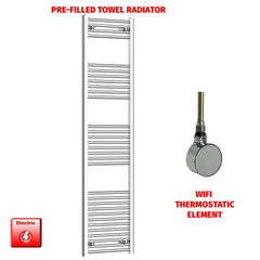 ER-Wifi Thermostatic 450 x 1800 Flat Chrome Pre-Filled Electric Towel Radiator
