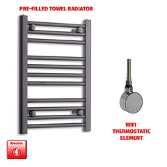ER-Wifi Thermostatic 450 x 800 Flat Black Pre-Filled Electric Towel Rail HTR