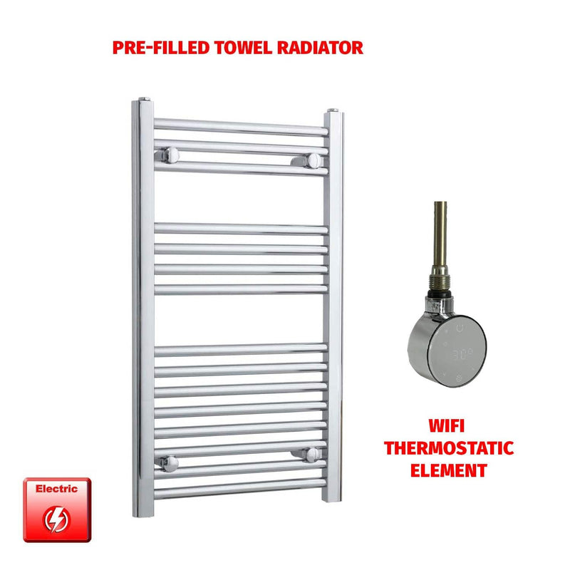 ER-Wifi Thermostatic 450 x 800 Flat Chrome Pre-Filled Electric Towel Radiator
