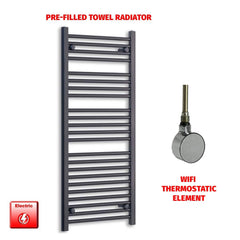 ER-Wifi Thermostatic 500 x 1200 Flat Black Pre-Filled Electric Heated Towel Rail