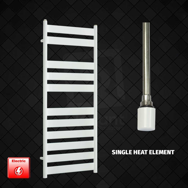 Single Heat Element 500 x 1200 White Flat Panel Pre-Filled Electric Towel Radiator