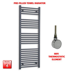 ER-Wifi Thermostatic 500 x 1400 Flat Anthracite Pre-Filled Electric Towel Rail