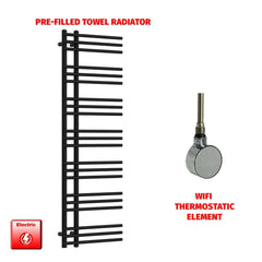 ER-Wifi Thermostatic 500 x 1500 Difta Pre-Filled Electric Towel Rail Flat Black