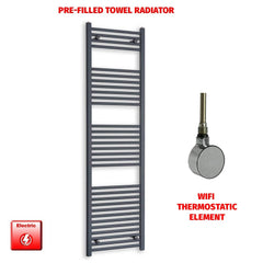ER-Wifi Thermostatic 500 x 1800 Flat Anthracite Pre-Filled Electric Towel Rail
