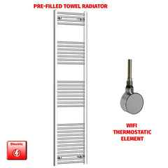 Straight / ER-Wifi Thermostatic 500 x 1800 Flat Chrome Pre-Filled Electric Towel Rail HTR