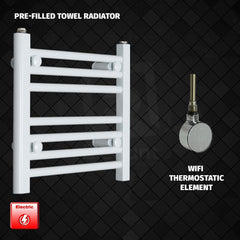 ER-Wifi Thermostatic 500 x 400 Flat White Pre-Filled Electric Towel Rail HTR