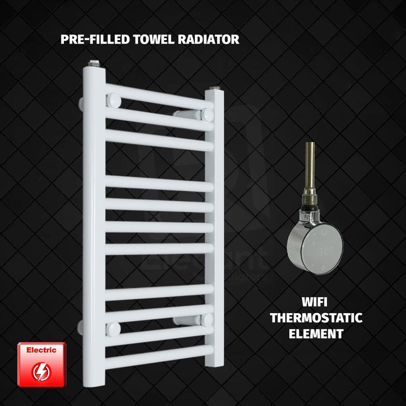 ER-Wifi Thermostatic 500 x 600 Flat White Pre-Filled Electric Heated Towel Rail