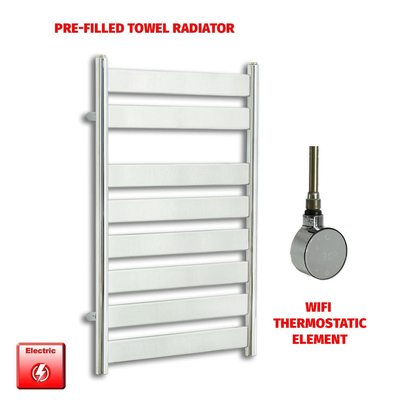 ER-Wifi Thermostatic 500 x 800 Chrome Flat Panel Pre-Filled Electric Towel Rail