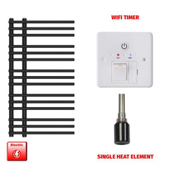 Single Heat Element + Wifi Timer 500 x 900 Difta Pre-Filled Electric Towel Rail Flat Black