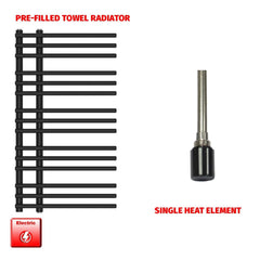 Single Heat Element 500 x 900 Difta Pre-Filled Electric Towel Rail Flat Black