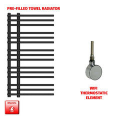 ER-Wifi Thermostatic 500 x 900 Difta Pre-Filled Electric Towel Rail Flat Black