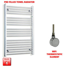 ER-Wifi Thermostatic 550 x 1000mm High Flat Chrome Pre-Filled Electric Towel Rail