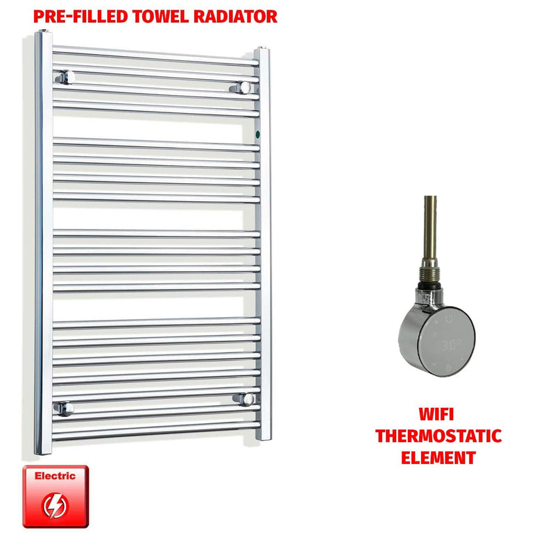 ER-Wifi Thermostatic 550 x 1000mm High Flat Chrome Pre-Filled Electric Towel Rail