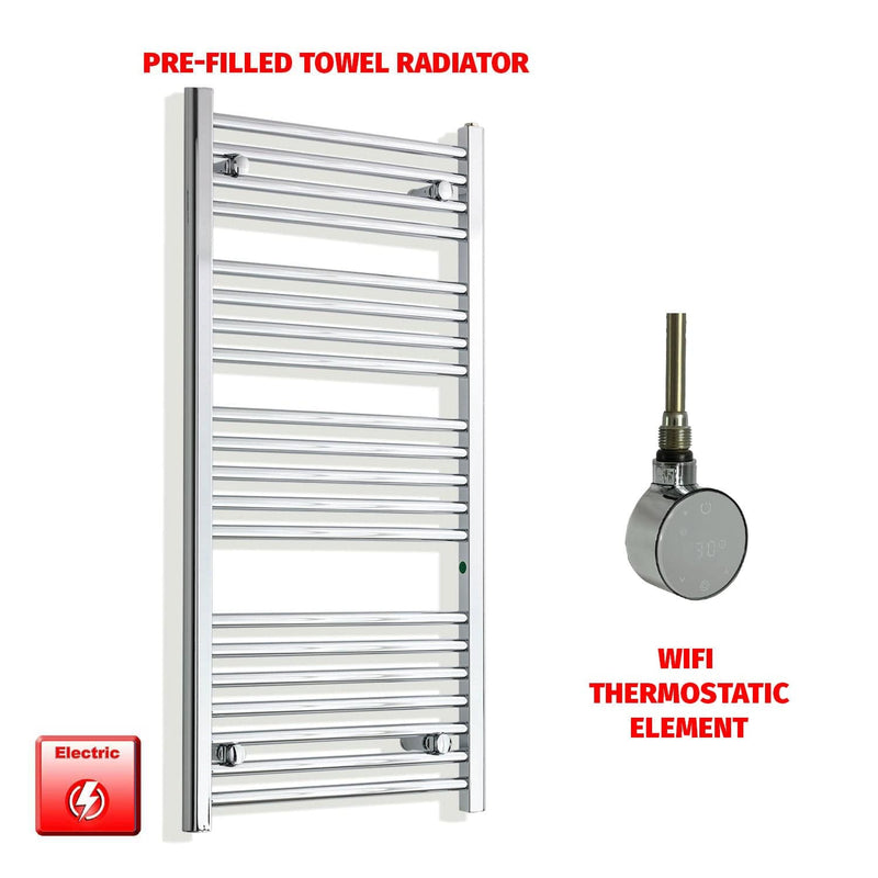 ER-Wifi Thermostatic 550 x 1100 Pre-Filled Electric Heated Towel Rail Chrome HTR