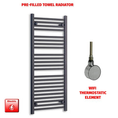 ER-Wifi Thermostatic 550 x 1200 Flat Black Pre-Filled Electric Heated Towel Rail