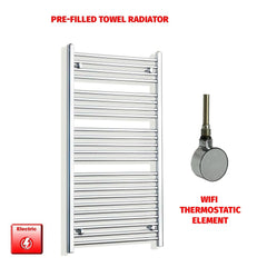 ER-Wifi Thermostatic 550 x 1200 Flat Chrome Pre-Filled Electric Heated Towel Rail