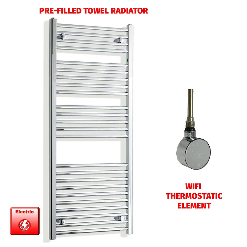 ER-Wifi Thermostatic 550 x 1300 Pre-Filled Electric Heated Towel Rail Chrome HTR