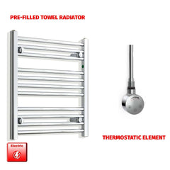 Thermostatic Element 550 x 600 Pre-Filled Electric Heated Towel Rail Chrome HTR