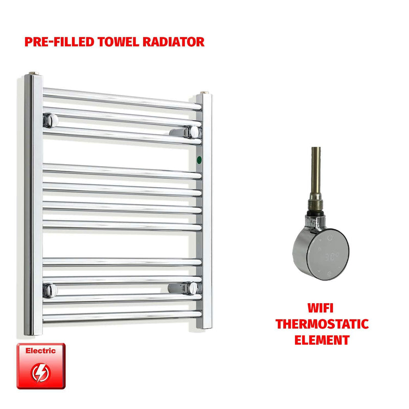 ER-Wifi Thermostatic 550 x 600 Pre-Filled Electric Heated Towel Rail Chrome HTR