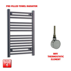 ER-Wifi Thermostatic 550 x 800 Flat Black Pre-Filled Electric Heated Towel Rail HTR