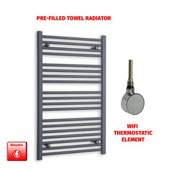 ER-Wifi Thermostatic 600 x 1000 Flat Anthracite Pre-Filled Electric Towel Rail
