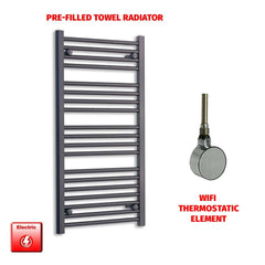 ER-Wifi Thermostatic 600 x 1000 Flat Black Pre-Filled Electric Heated Towel Rail
