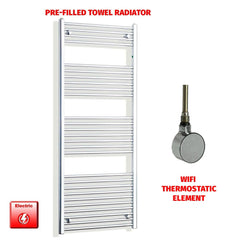Straight / ER-Wifi Thermostatic 600 x 1600 Chrome Pre-Filled Electric Heated Towel Rail HTR