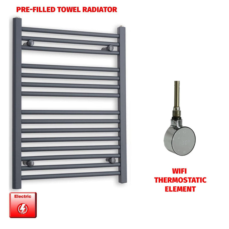 ER-Wifi Thermostatic 600 x 800 Flat Anthracite Pre-Filled Electric Towel Radiator