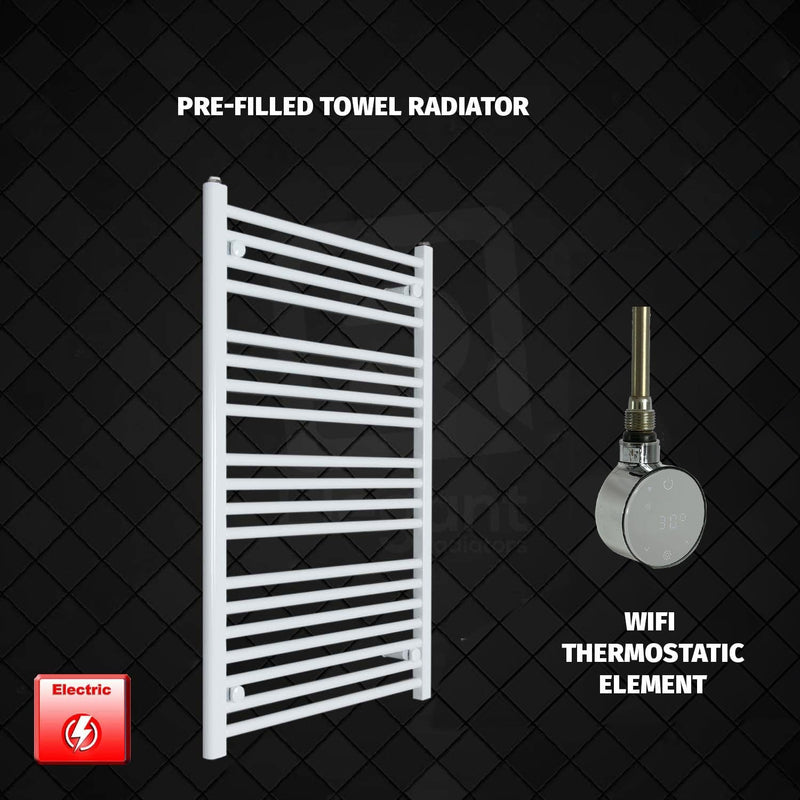 ER-Wifi Thermostatic 650 x 1000 Flat White Pre-Filled Electric Towel Radiator