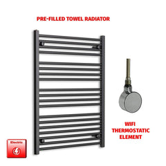 ER-Wifi Thermostatic 700 x 1000 Flat Black Pre-Filled Electric Towel Radiator