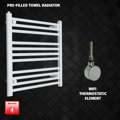 ER-Wifi Thermostatic 700 x 600 Flat White Pre-Filled Electric Heated Towel Rail HTR