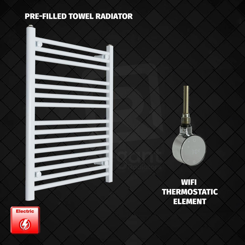 ER-Wifi Thermostatic 700 x 800 Flat White Pre-Filled Electric Heated Towel Rail