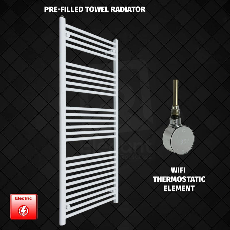 ER-Wifi Thermostatic 750 x 1400 Flat White Pre-Filled Electric Heated Towel Rail