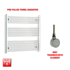 Straight / ER-Wifi Thermostatic 750 x 800 Chrome Pre-Filled Electric Heated Towel Rail HTR