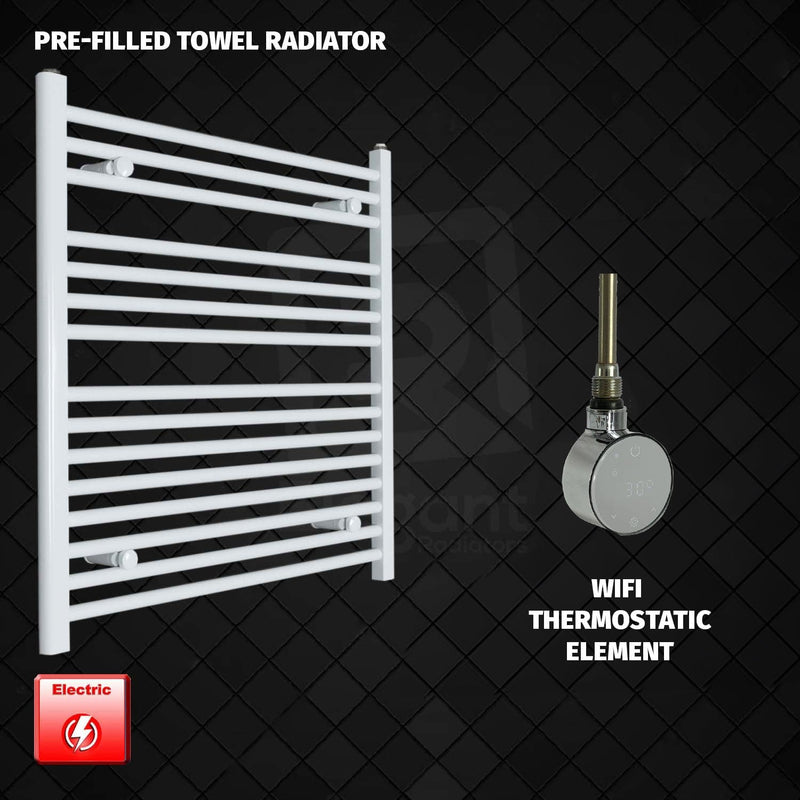ER-Wifi Thermostatic 750 x 800 Flat White Pre-Filled Electric Heated Towel Rail