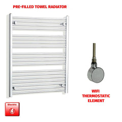 ER-Wifi Thermostatic 800 x 1000 Flat Chrome Pre-Filled Electric Heated Towel Rail