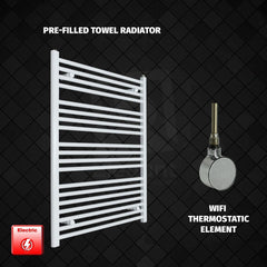 ER-Wifi Thermostatic 800 x 1000 Flat White Pre-Filled Electric Heated Towel Rail