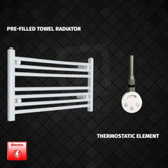 Thermostatic Element 800 x 400 Flat White Pre-Filled Electric Heated Towel Rail