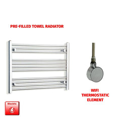 ER-Wifi Thermostatic 800 x 600 Flat Chrome Pre-Filled Electric Heated Towel Rail