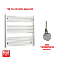 ER-Wifi Thermostatic 800 x 800 Flat Chrome Pre-Filled Electric Heated Towel Rail