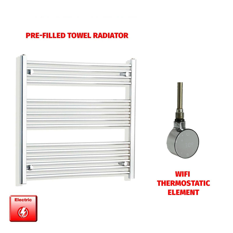 ER-Wifi Thermostatic 800 x 800 Flat Chrome Pre-Filled Electric Heated Towel Rail