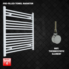ER-Wifi Thermostatic 800 x 800 Flat White Pre-Filled Electric Heated Towel Rail