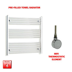 ER-Wifi Thermostatic 850 x 800 Flat Chrome Pre-Filled Electric Heated Towel Rail