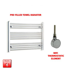 ER-Wifi Thermostatic 900 x 600 Flat Chrome Pre-Filled Electric Heated Towel Rail