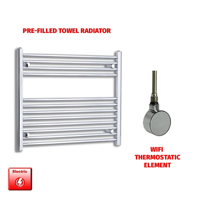 ER-Wifi Thermostatic 900 x 700 Flat Chrome Pre-Filled Electric Heated Towel Rail