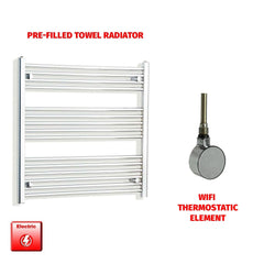 ER-Wifi Thermostatic 900 x 800 Flat Chrome Pre-Filled Electric Heated Towel Rail